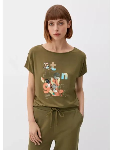 Dámské tričko s krátkým rukávem s.Oliver zelené