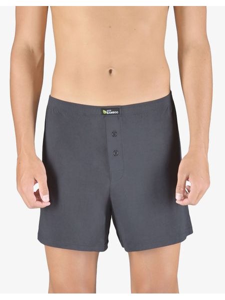 Pánské trenky volné, šité, jednobarevné Eco Bamboo 75194P - tm. šedá