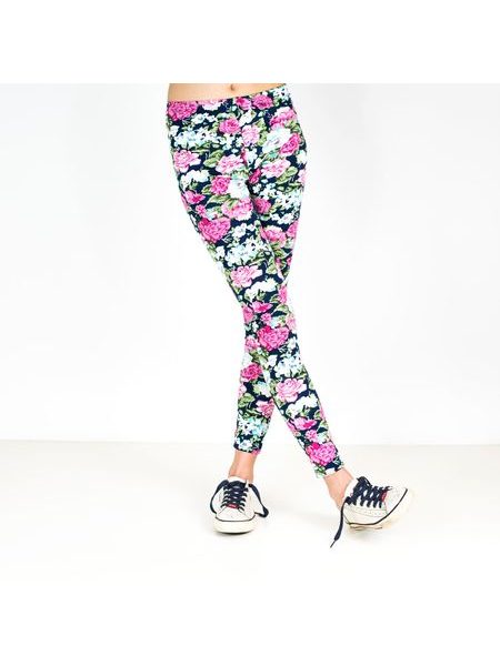 Legíny s květy růžové