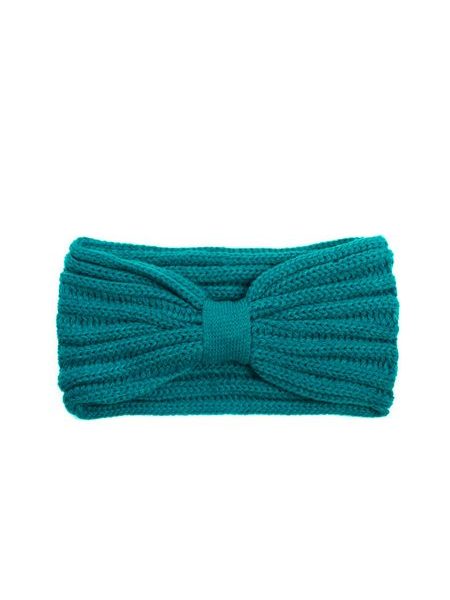 Podzimní pletená čelenka tmavě modrá