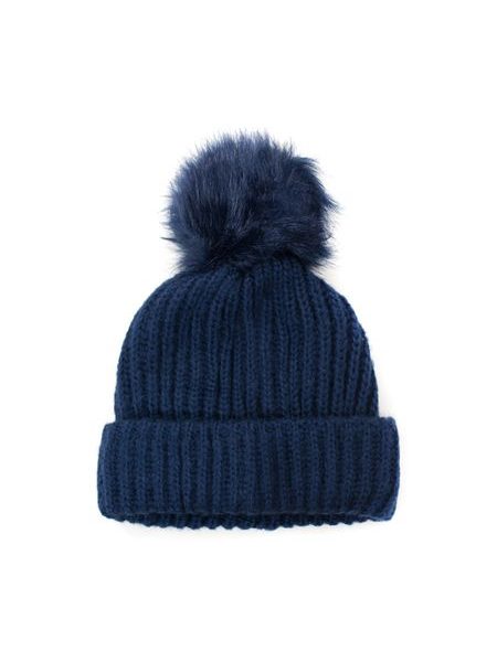 Zimní čepice s bambulí žlutá