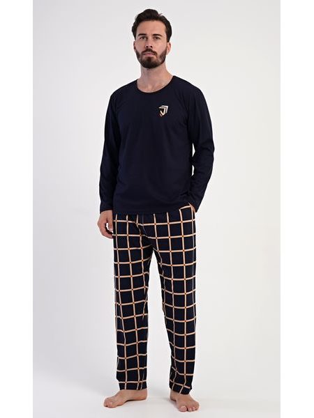Pánské pyžamo dlouhé Alfréd - tmavě modrá