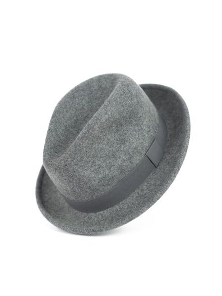 Dámský vlněný klobouk s úzkou krempou šedý