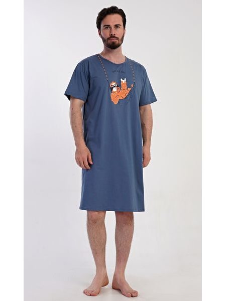 Pánská noční košile s krátkým rukávem Pohodář - mátová