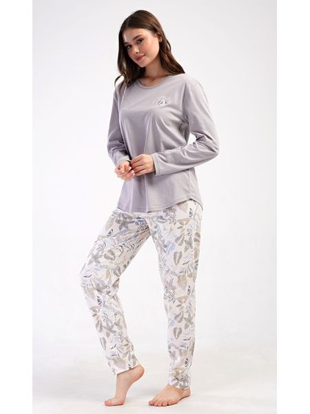 Dámské pyžamo dlouhé Alex - šedá