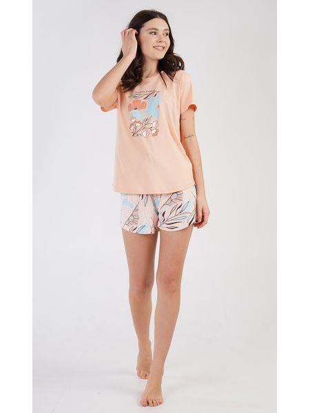 Dámské pyžamo šortky Melissa - meruňková