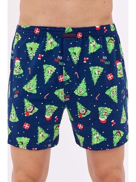 Vánoční trenýrky se stromečky Comfort 166 modré