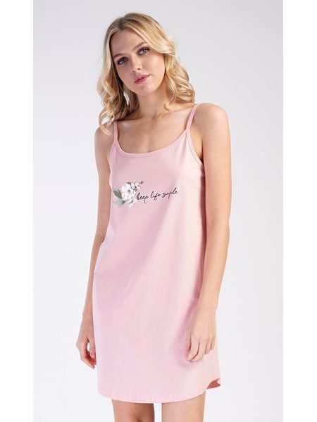 Dámská noční košile na ramínka Zuzana - světle růžová