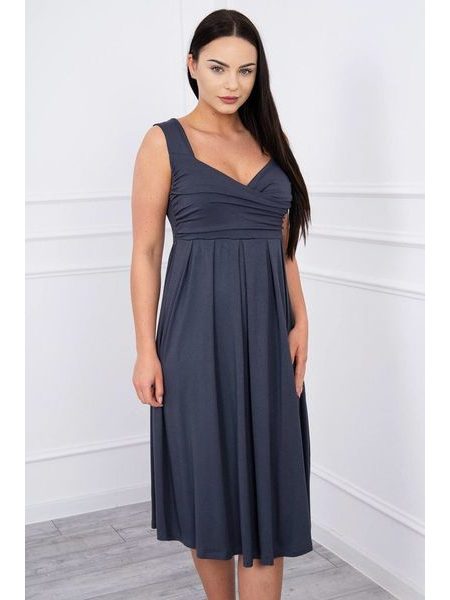 Šaty se širokými ramínky, tmavě šedá