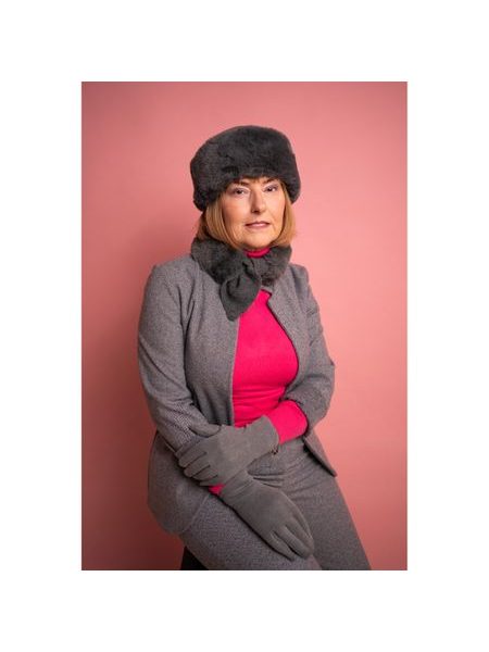 Čepice a límec - šedá