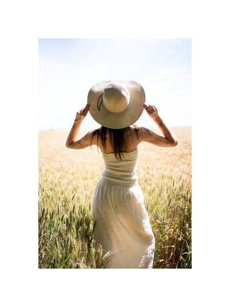 Letní klobouk se zdobeným lemem - béžová