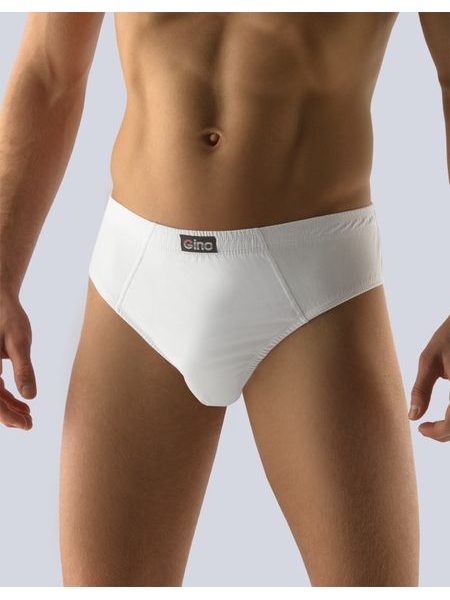 Pánské slipy se širším bokem, širší bok, šité, jednobarevné 71080P - bílá