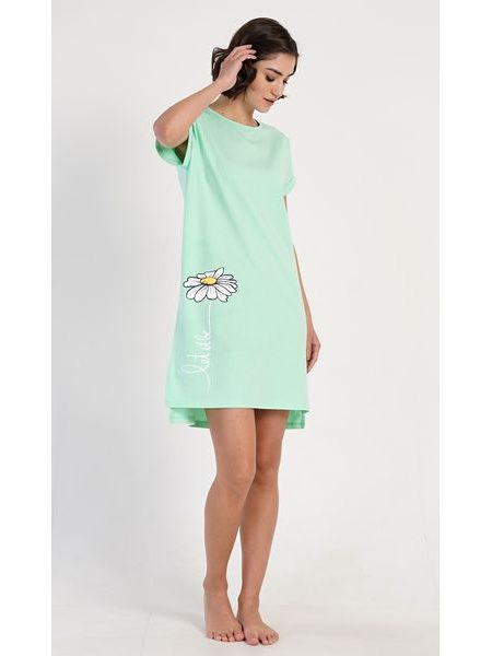 Dámská noční košile s krátkým rukávem Matylda - světle meruňková