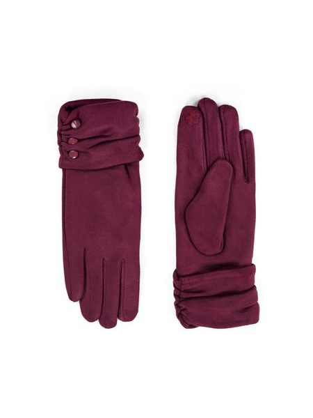 Elegantní rukavice s knoflíčky růžové