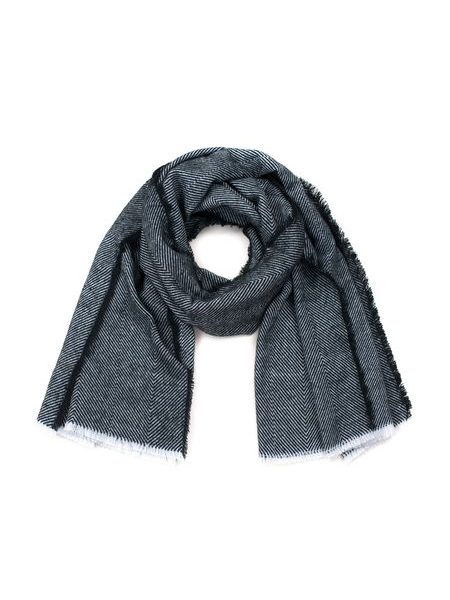 Černý cik cak pruhovaný šál