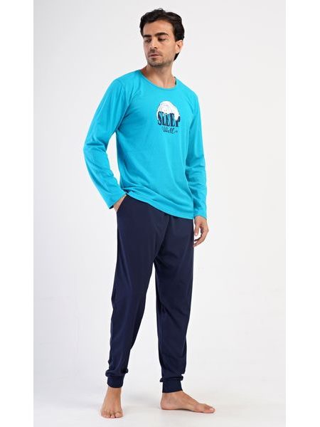 Pánské pyžamo dlouhé Sleep - tyrkysová