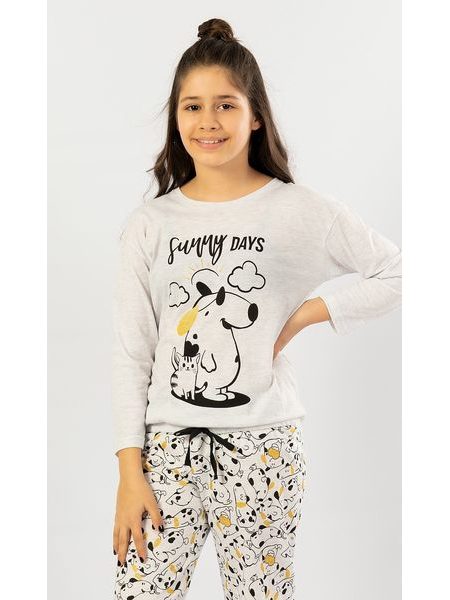 Dětské pyžamo dlouhé Sunny days - světle šedá