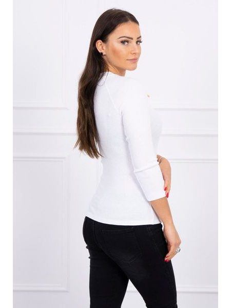 Halenka s ozdobnými knoflíky, bílá