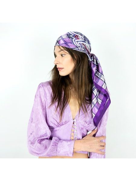 Klasický šátek s elegantními motivy - oranžový