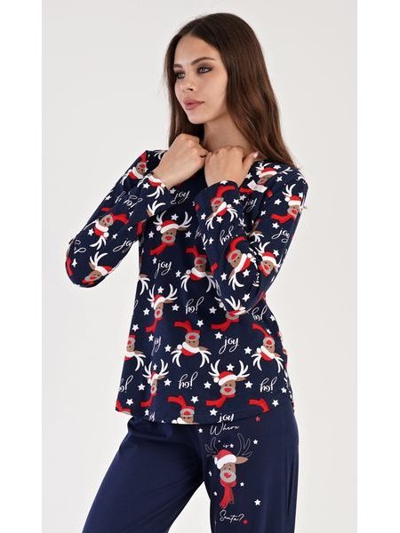 Dámské pyžamo dlouhé Sob - tmavě modrá