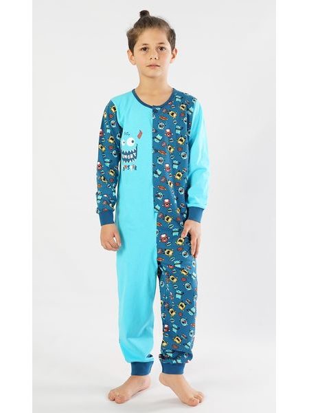 Dětský overal Monster - tyrkysová