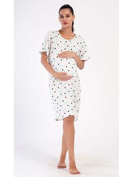 Dámská noční košile mateřská Sára - bílá
