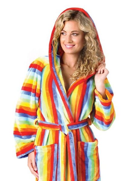 Dámský dlouhý župan s kapucí CAPRI duhová