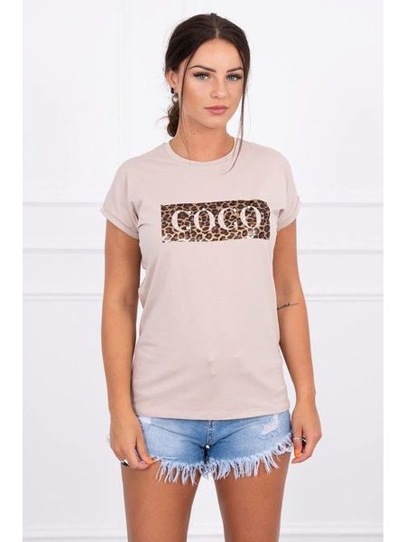 Tričko "COCO" s krátkým rukávem, béžová