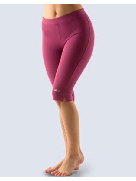 Dámské capri, šité, klasické, jednobarevné 95001P - vínová