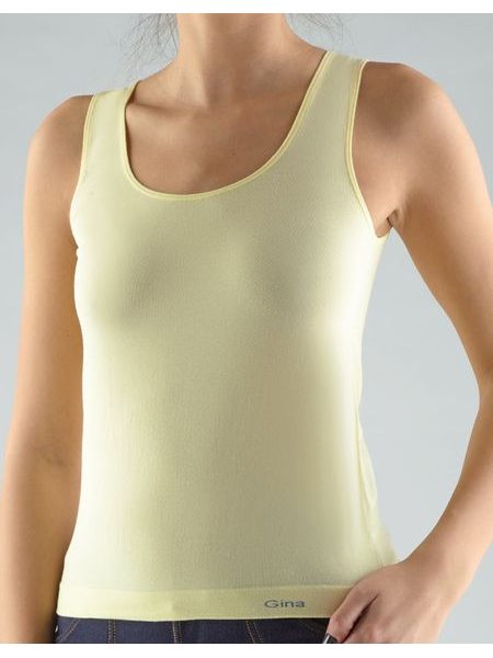 Dámské tílko bezešvé jednobarevné MicroBavlna 08009P - vanilková