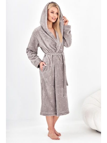 Dámský župan Dolly šedý s puntíky