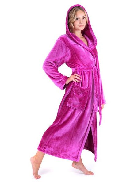 Dámský dlouhý hřejivý župan s kapucí SIENA fialová