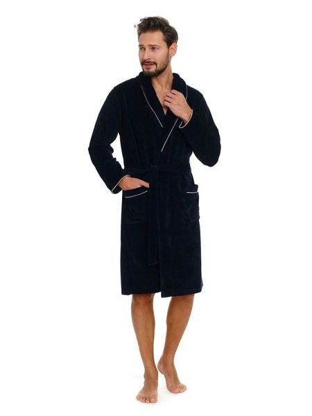 Pánský župan 6063 dark blue