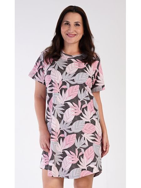 Dámská noční košile s krátkým rukávem Evita - lososová