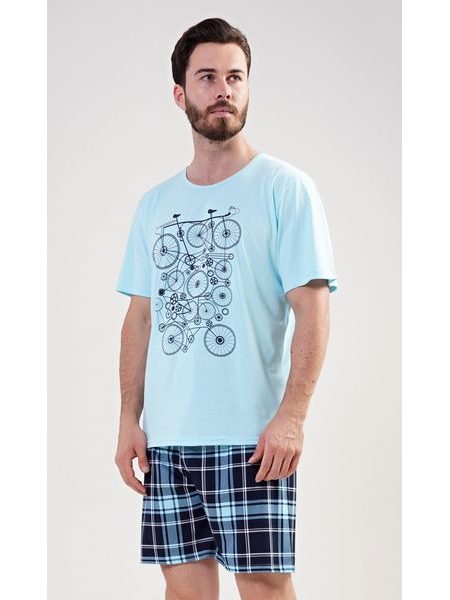 Pánské pyžamo šortky Kolo - mentolová