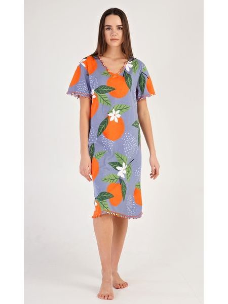 Dámská noční košile s krátkým rukávem Pomeranče - oranžová