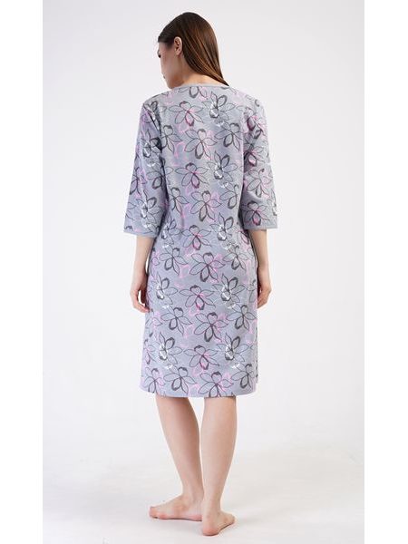 Dámské domácí šaty s tříčtvrtečním rukávem Miana - šedá
