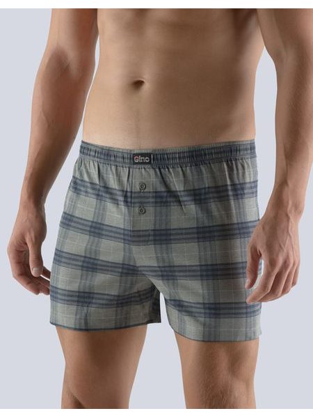 Pánské trenky volné, šité, s potiskem 75126P - šedá lékořice