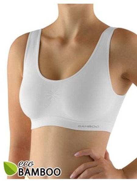 Dámská podprsenka se širokými ramínky, bez kostice, bezešvé, Eco Bamboo 07016P - bílá