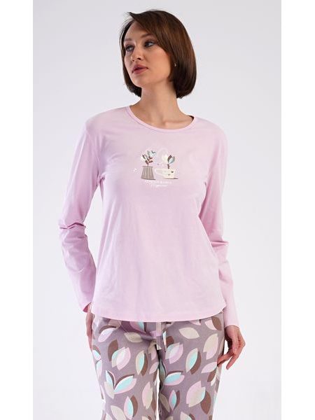 Dámské pyžamo dlouhé Klárka - světle růžová
