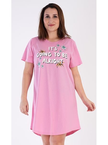 Dámská noční košile s krátkým rukávem Sabina - lososová