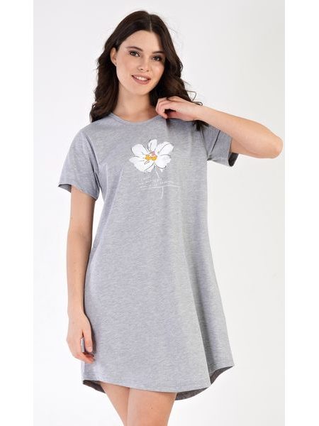 Dámská noční košile s krátkým rukávem Helena - šedá