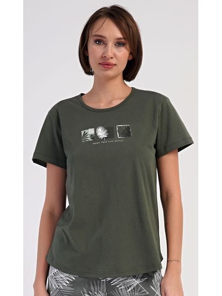 Dámské pyžamo šortky Barbora - khaki