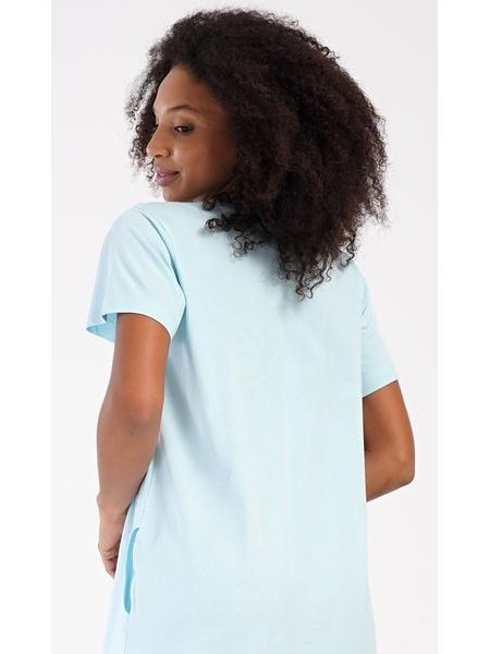 Dámské domácí šaty s krátkým rukávem Paris - světle modrá