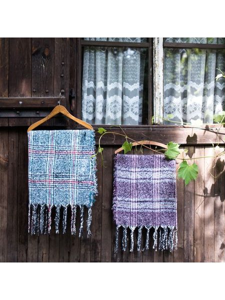 Šála Lesklá mřížka modrá