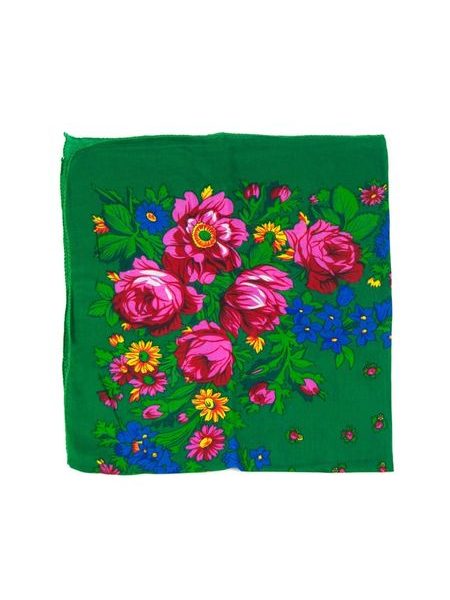 Šál s lidovými motivy zelený