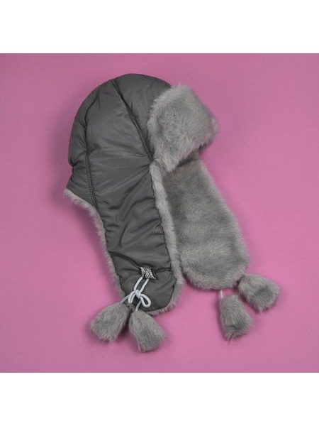 Hezká ušanka šedá