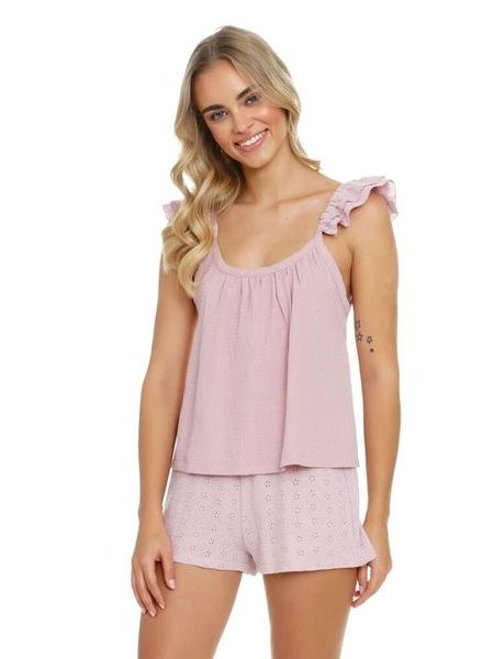 Dámské mušelínové pyžamo Susy růžové