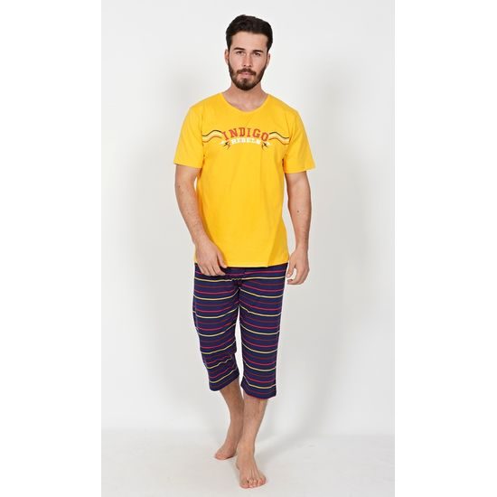 Pánské pyžamo kapri Indigo - žlutá