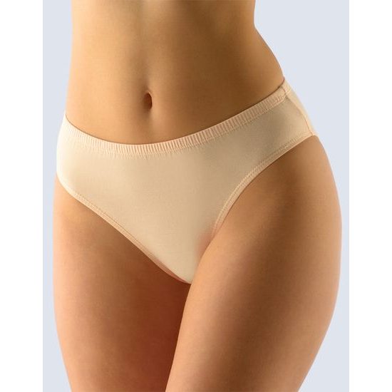 GINA dámské kalhotky klasické, širší bok, šité, jednobarevné 10140P - tělová